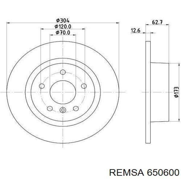 Задний тормозной диск Remsa 650600 цена, от 46.20 USD