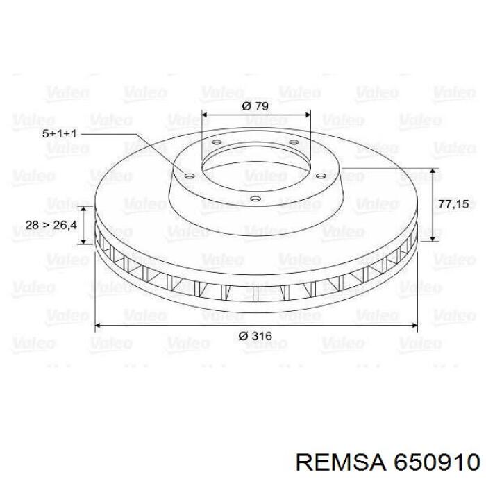 Купить 650910 Remsa Ротор тормозной