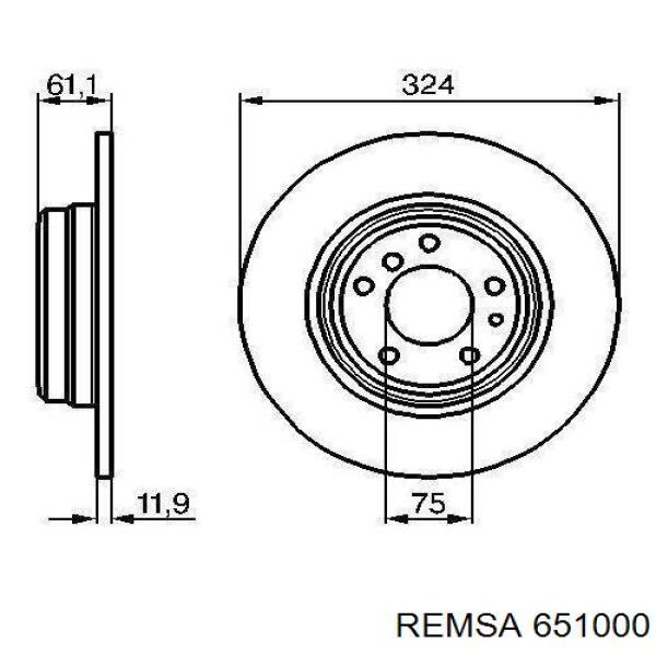 Задний дисковый тормоз Remsa 651000