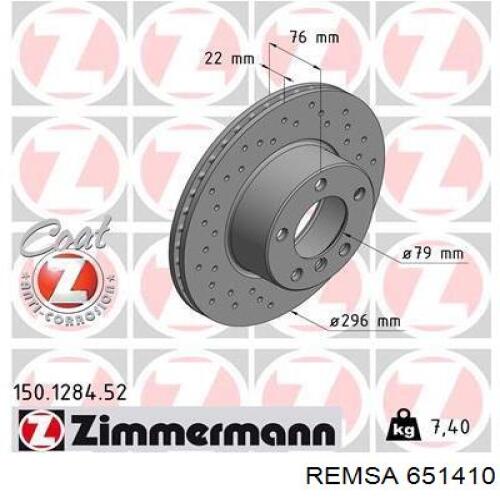 Тормоз дисковый передний Remsa 651410 цена, от 43.46 USD