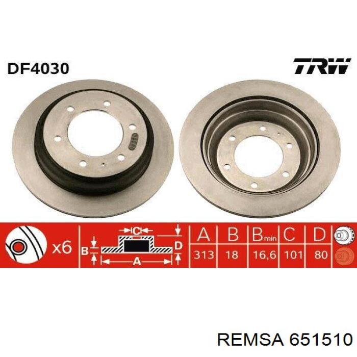 Задний тормозной диск Remsa 651510 цена, от 40.91 USD