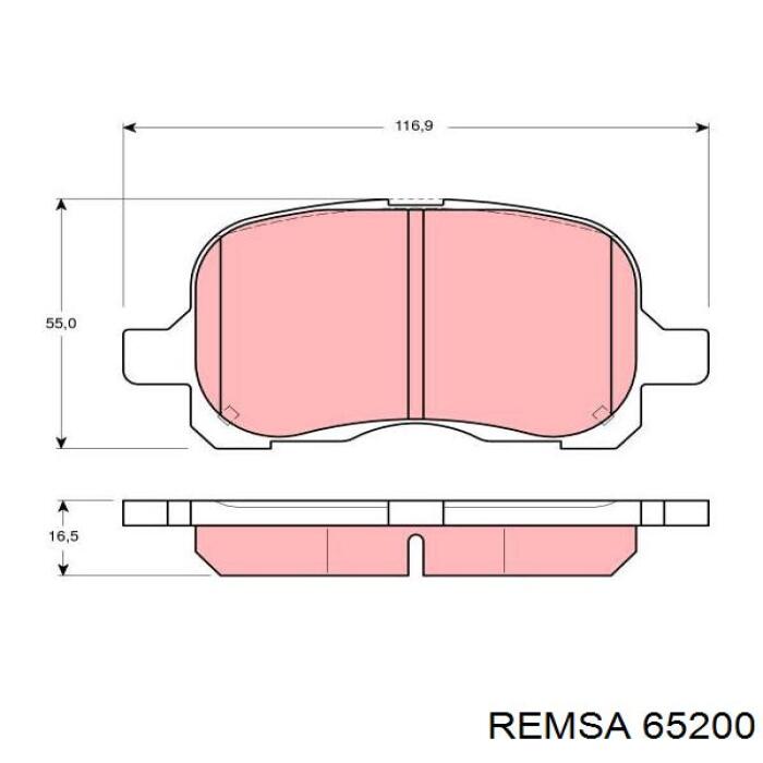 Передние тормозные колодки 65200 Remsa