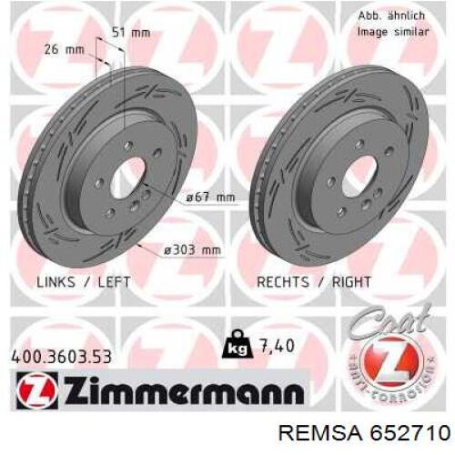 Тормоз дисковый передний Remsa 652710 цена, от 29.67 USD