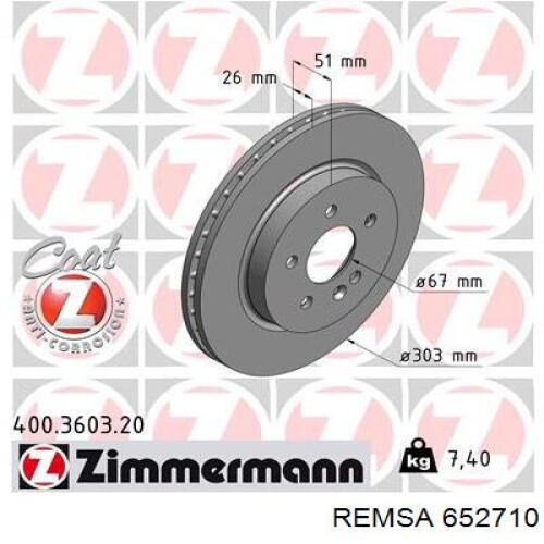 Тормоз дисковый передний Remsa 652710 цена, от 29.67 USD