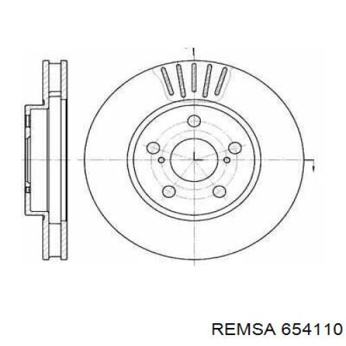 Передние тормозные диски 654110 Remsa