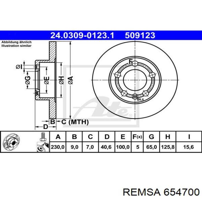 Задний тормозной диск Remsa 654700 цена, от 20.47 USD