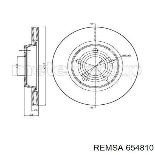 Передние тормозные диски 654810 Remsa
