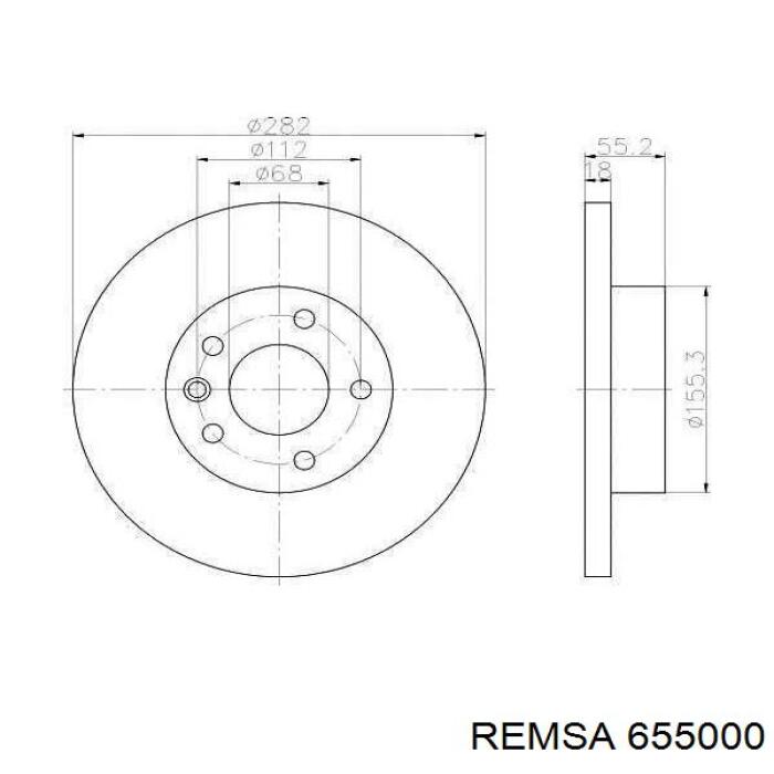 Тормоз дисковый передний Remsa 655000 цена, от 42.06 USD