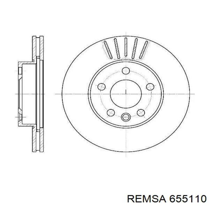 Диск тормозной передний Remsa 655110
