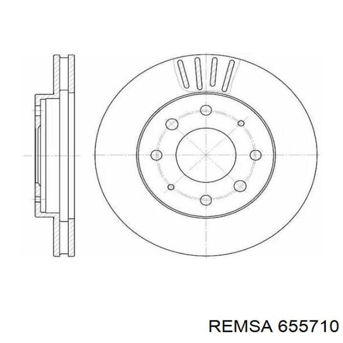 Передние тормозные диски 655710 Remsa