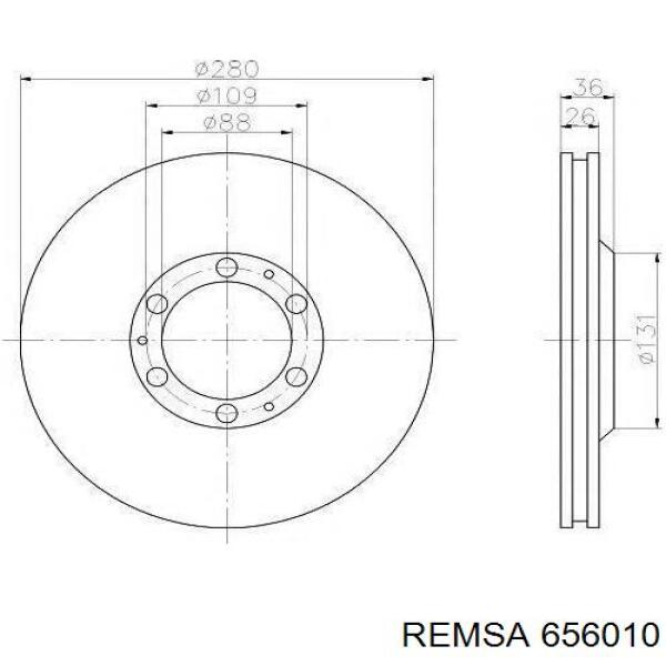 Тормоз дисковый передний Remsa 656010 цена, от 43.55 USD