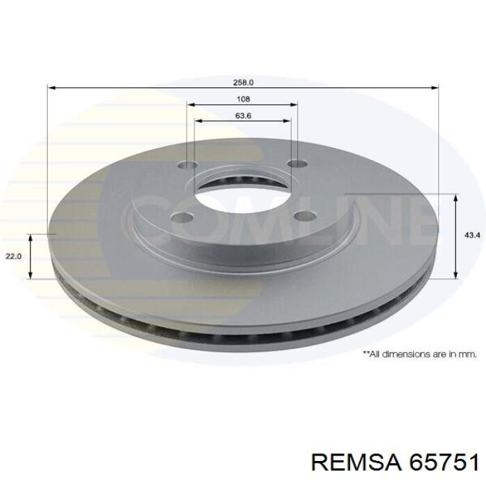 6575.1 Remsa диск тормозной передний