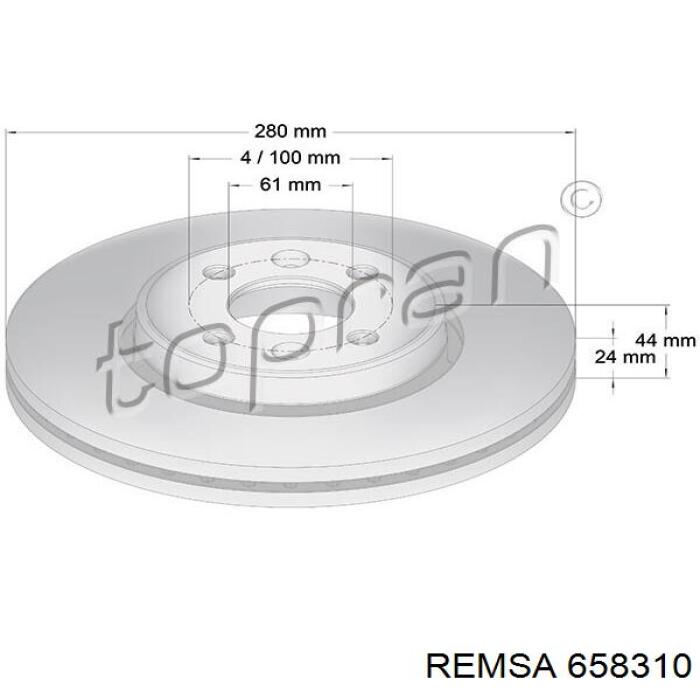 658310 Remsa Диск тормозной передний