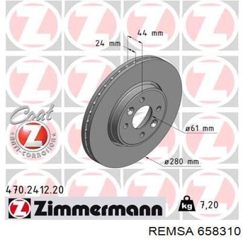 Тормоз дисковый передний Remsa 658310 цена, от 37.38 USD
