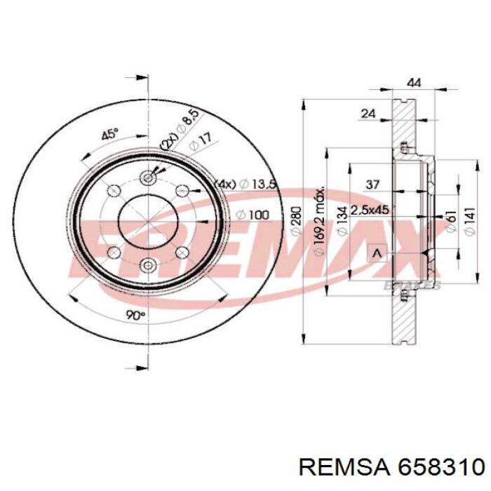 Передние тормозные диски 658310 Remsa