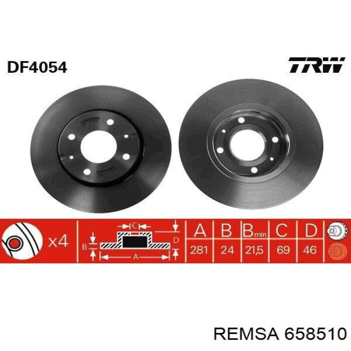 Тормоз дисковый передний Remsa 658510 цена, от 38.71 USD