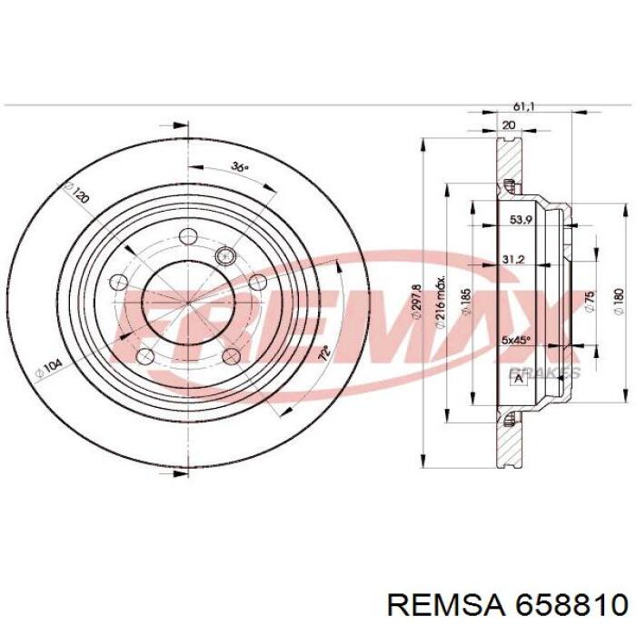 Тормозные диски 658810 Remsa