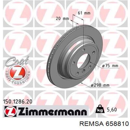 Задний тормозной диск Remsa 658810 цена, от 38.54 USD