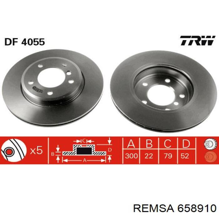 Тормоз дисковый передний Remsa 658910 цена, от 47.75 USD
