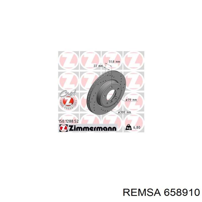 Передние тормозные диски 658910 Remsa