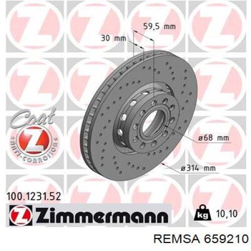 Тормоз дисковый передний Remsa 659210 цена, от 55.80 USD