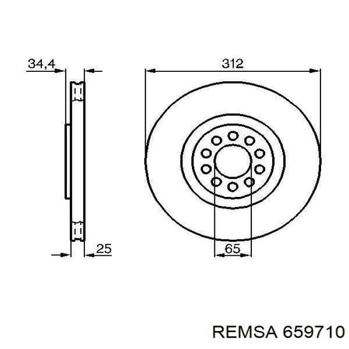 Передние тормозные диски 659710 Remsa