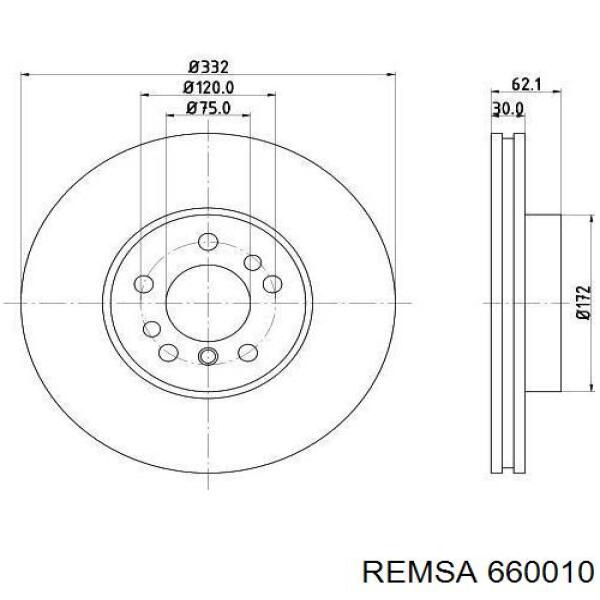 Купить 660010 Remsa Ротор тормозной