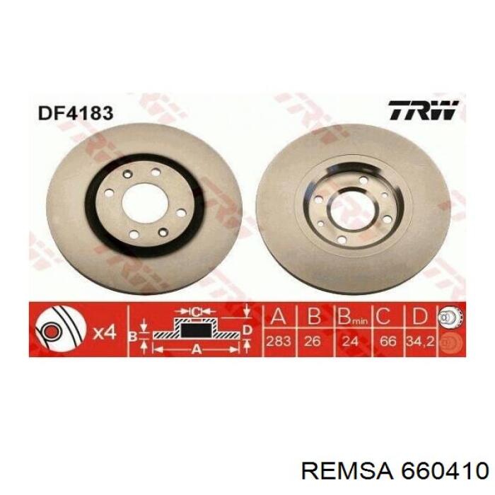 Тормоз дисковый передний Remsa 660410 цена, от 35.96 USD