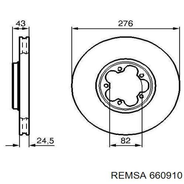 660910 Remsa Диск тормозной передний