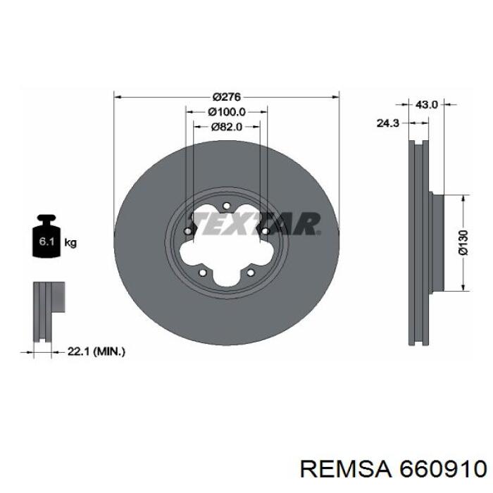Тормоз дисковый передний Remsa 660910 цена, от 36.93 USD
