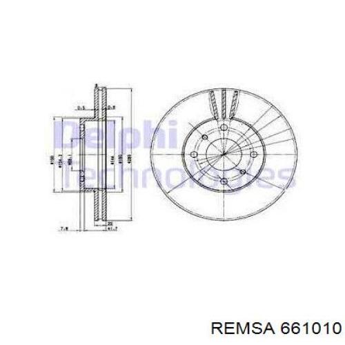 661010 Remsa Диск тормозной передний