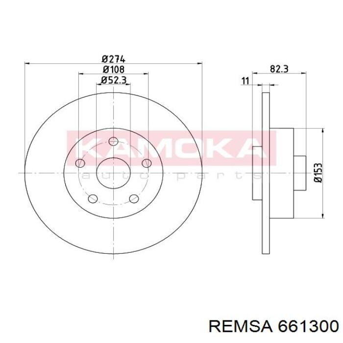 Задний тормозной диск Remsa 661300 цена, от 42.90 USD