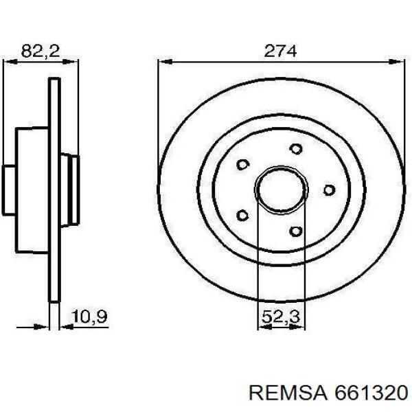 Купить 661320 Remsa Диск тормозной задний