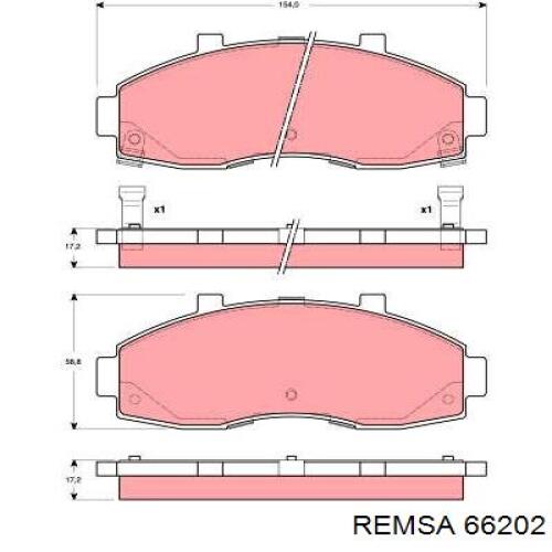 66202 Remsa передние тормозные колодки