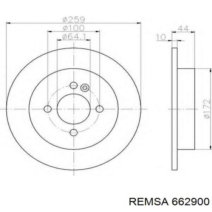 Тормозные диски 662900 Remsa