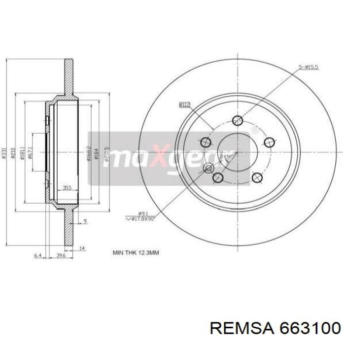 Задний тормозной диск Remsa 663100 цена, от 51.97 USD