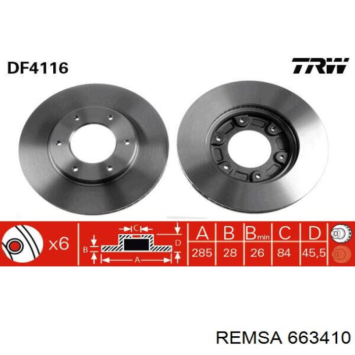 Тормоз дисковый передний Remsa 663410 цена, от 56.36 USD
