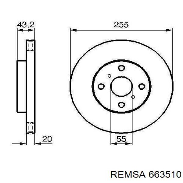 Тормоз дисковый передний Remsa 663510 цена, от 28.00 USD