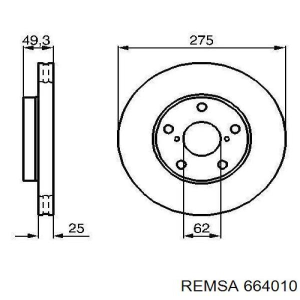 Передний тормозной диск Remsa 664010