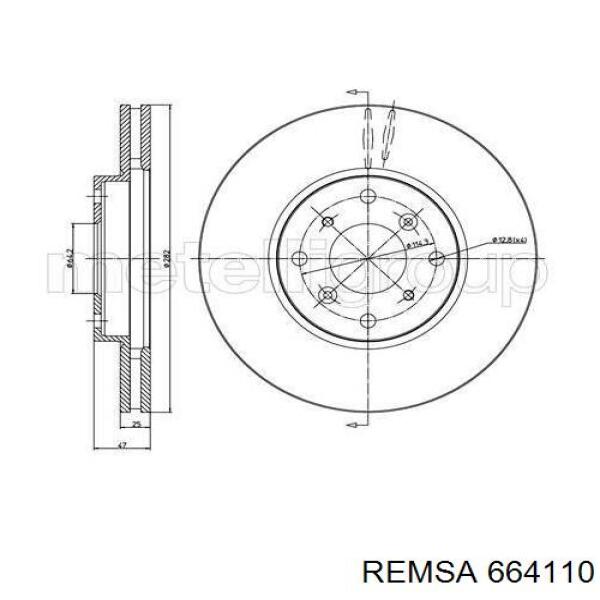 Передний тормозной диск Remsa 664110