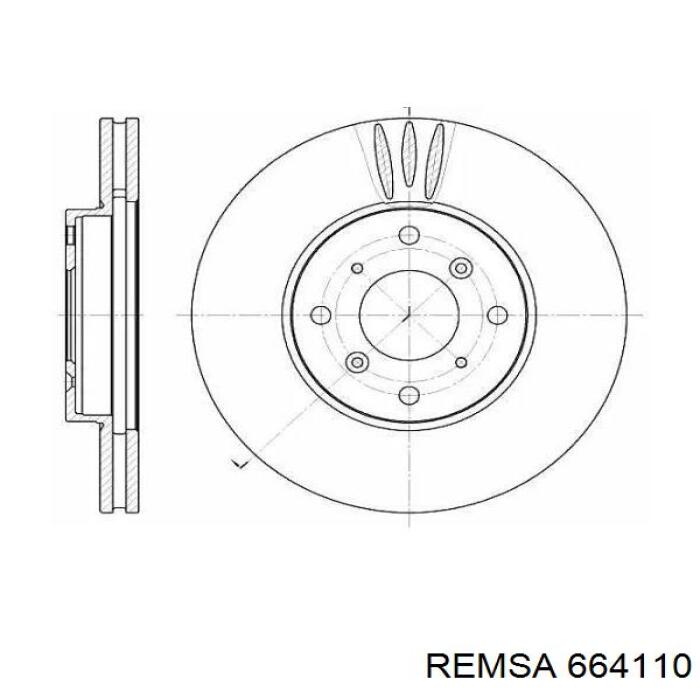 Передние тормозные диски 664110 Remsa