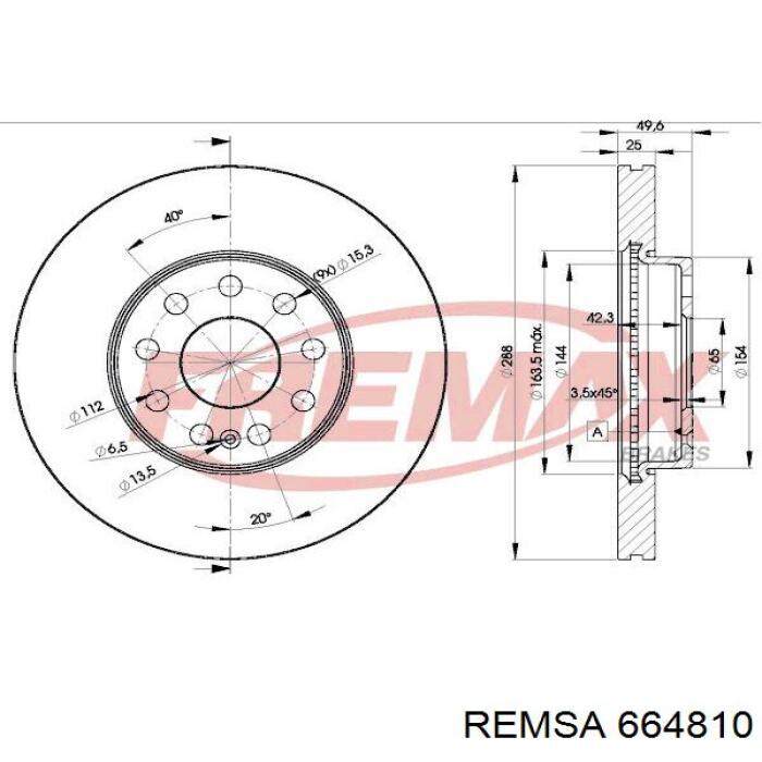 Ремкомплект передних тормозов Remsa 664810