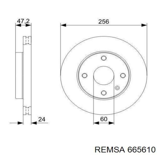 Передние тормозные диски 665610 Remsa