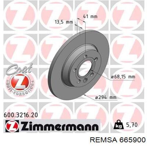 Тормозные диски 665900 Remsa
