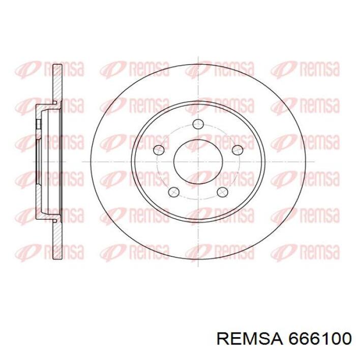 Disco de freno trasero 666100 Remsa