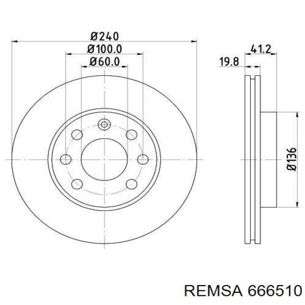 Передний тормозной диск Remsa 666510