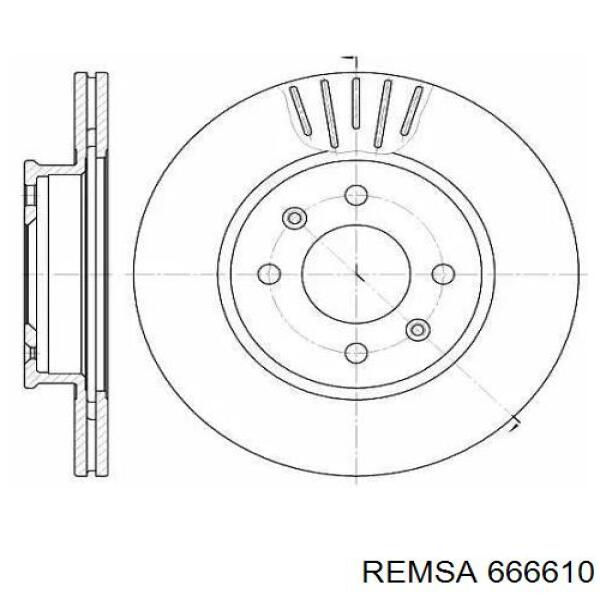 Передние тормозные диски 666610 Remsa