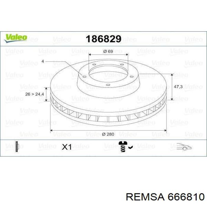 Передний тормозной диск Remsa 666810