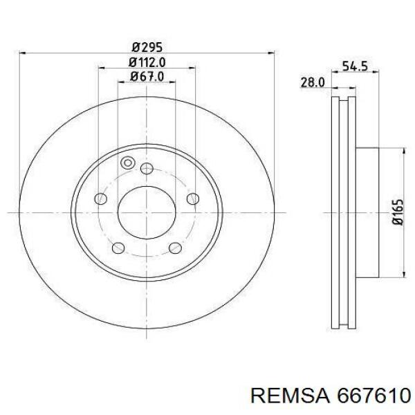 667610 Remsa Диск тормозной передний