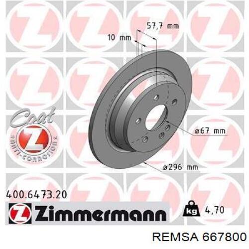 Задний дисковый тормоз Remsa 667800